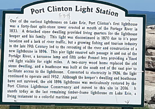 Port Clinton, lighthouse, plaque