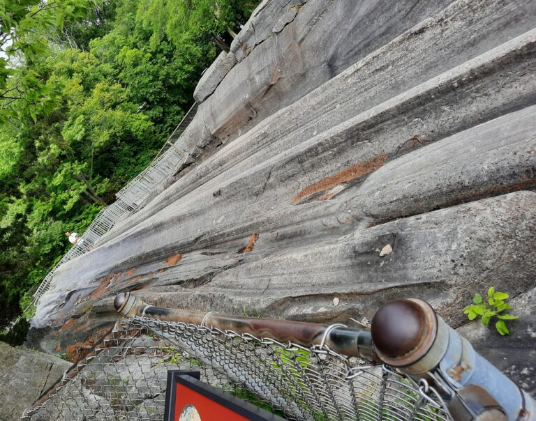 Kelleys Island Glacial Grooves looking down after hiking part way up the trail.