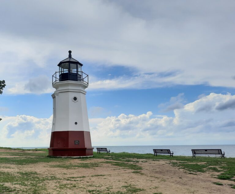 Vermilion, Ohio Lighthouse on the shores of Lake Erie