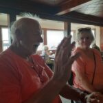 Kelleys Island, The Village Pump, Michael telling the transmission story of woe to a lovely lady named Anne.