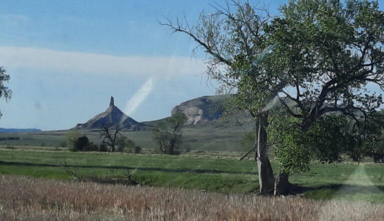 View of Chimney Rock--located south of Bayard in Western Nebraska.